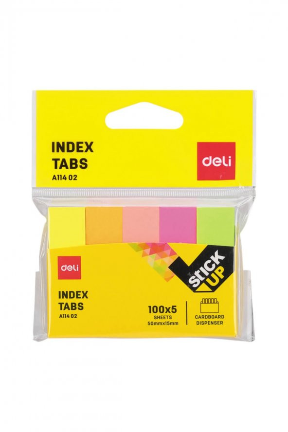 Deli Sticky Notes Index Tabs 5 Renk 100’lü A11402 ürün görseli 1