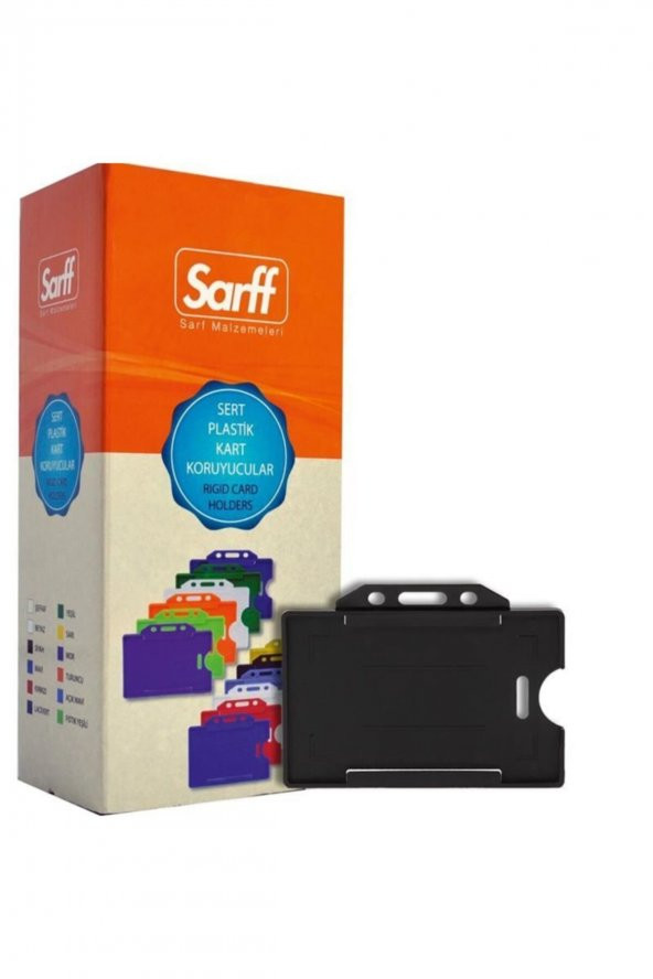 SARFF Yatay Kart Muhafaza Kabı Siyah 54mmx86mm 50 Adet ürün görseli 1