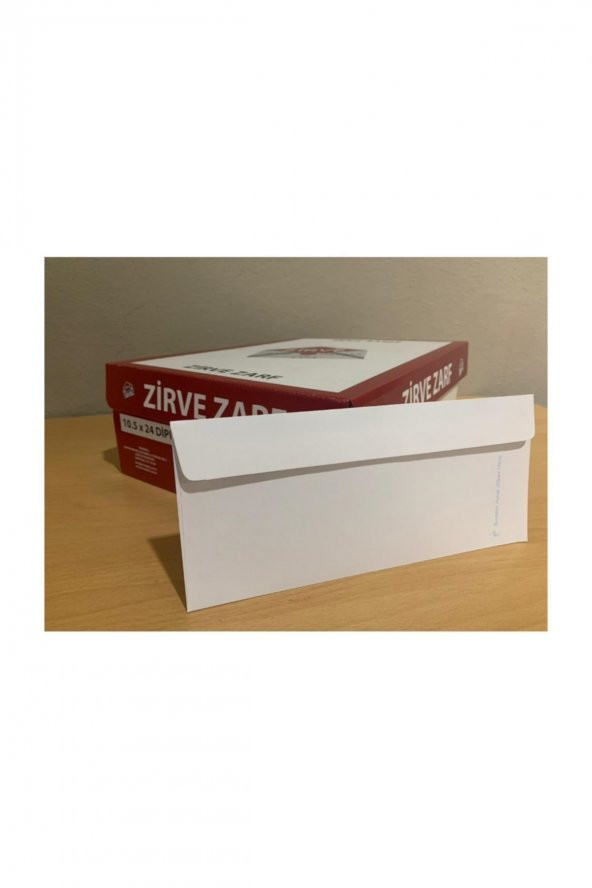 Zirve Zarf Diplomat Zarf 10,5x24 110 Gram Düz 1. Hamur Silikonlu 500 Adet ürün görseli 1