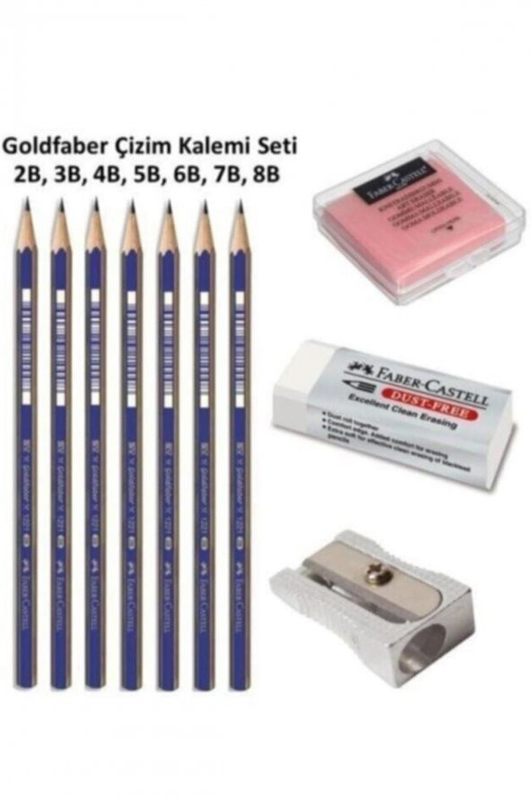 Faber Castell Çizim Seti 2b 3b 4b 5b 6b 7b 8b Dereceli Kalemler,silgi,kalemtraş,hamur Silgi ürün görseli 1