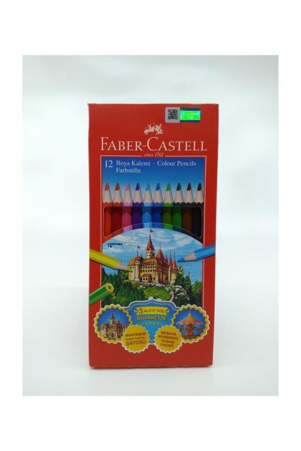 Faber Castell Karton Kutu Kuru Boya Kalemi 12 Renk ürün görseli 1