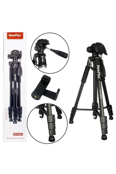 Neepho Profesyonel 175 cm Dslr ve Cep Telefon Tripod  Bluetooth Kumanda Telefon Tutacaklı ürün görseli 1