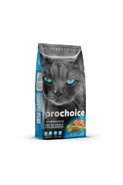 Prochoice Pro 34 Somonlu ve Pirinçli Yetişkin Kedi Maması 15 KG ürün görseli 1