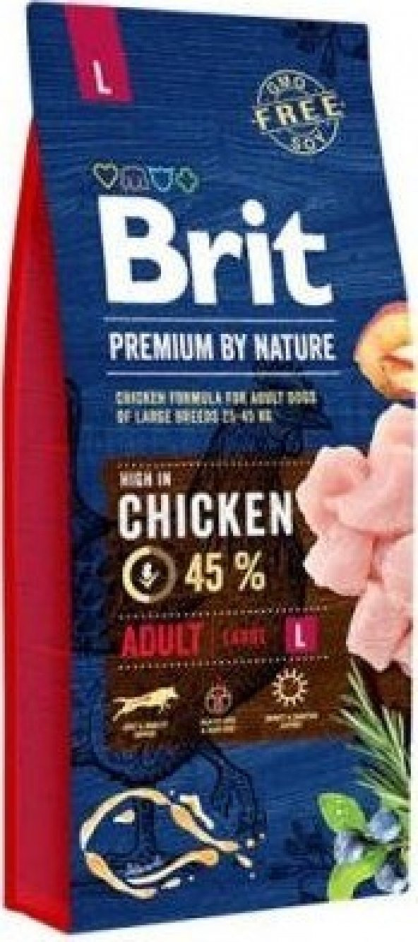 Brit Premium Large Tavuklu Büyük Irk Yetişkin Köpek Maması 15 KG ürün görseli 1