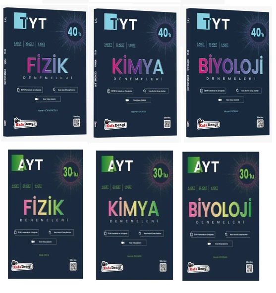 Kafadengi 2025 Tyt Ayt Fizik Kimya Biyoloji Branş Deneme Seti ürün görseli 1