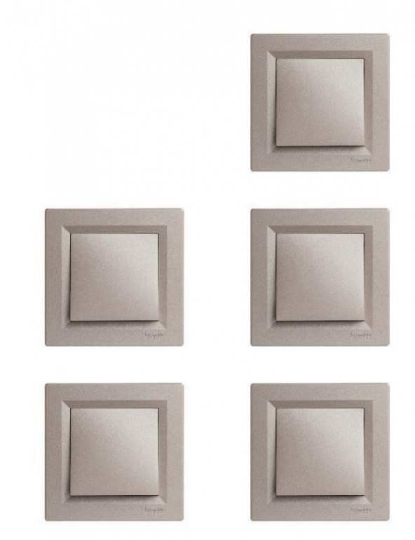 SCHNEİDER ASFORA BRONZ ANAHTAR 5Lİ PAKET (ÇERÇEVELİ) ürün görseli 1