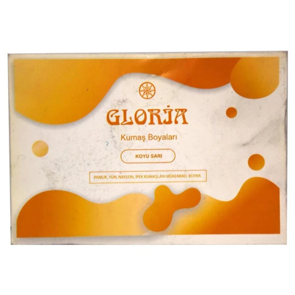 Gloria Koyu Sarı Renk Pamuk Yün Naylon İpek Kumaş Boyası 10 GR ürün görseli 1