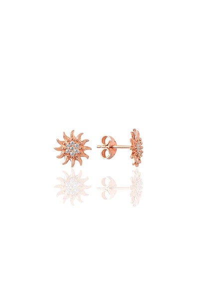 Gümüş rose zirkon  güneş küpe SGTL8966 ürün görseli 1