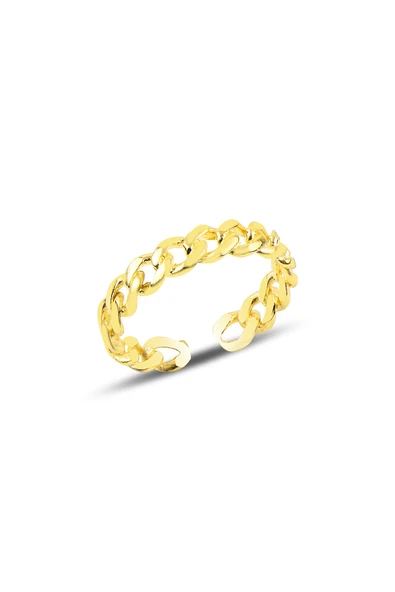 Gümüş ayarlamalı altın rengi zincir modeli yüzük SGTL9959GOLD ürün görseli 1