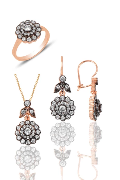 Gümüş elmas möntürlü üçlü set SGTL9873 ürün görseli 1