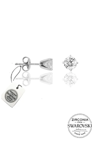 Gümüş Swarovski tek taş küpe SGTL20508A ürün görseli 1