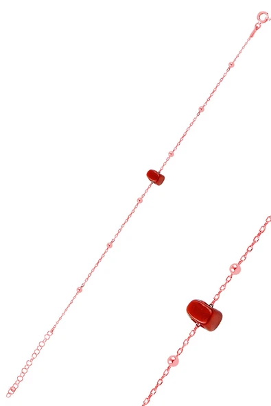 Gümüş mercan renkli top top bileklik SGTL9718ROSE ürün görseli 1