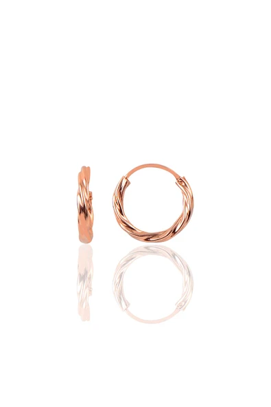 Gümüş rose 14 mm mini burgu halka küpe SGTL9646 ürün görseli 1
