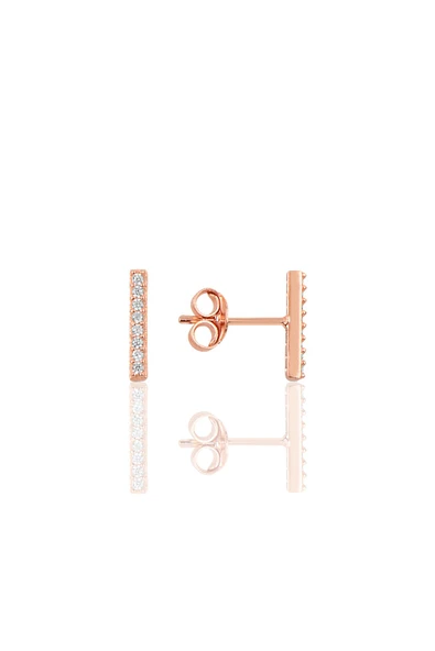 Gümüş Rose çizgi küpe SGTL9733ROSE ürün görseli 1