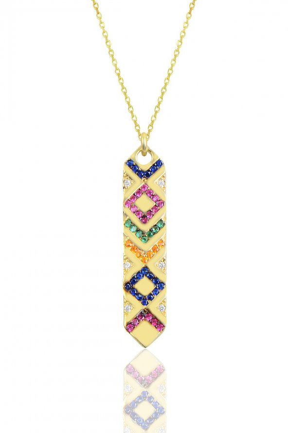 Gümüş gold kilim kolye ürün görseli 1