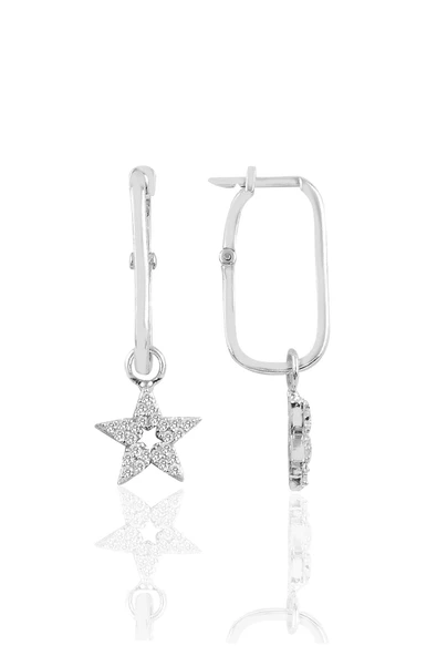 Gümüş rodyumlu lotus göçmen küpe SGTL10423RODAJ ürün görseli 1