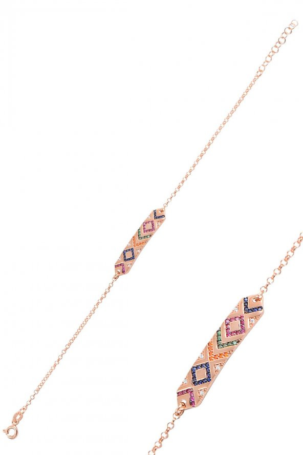 Gümüş rose kilim bileklik ürün görseli 1