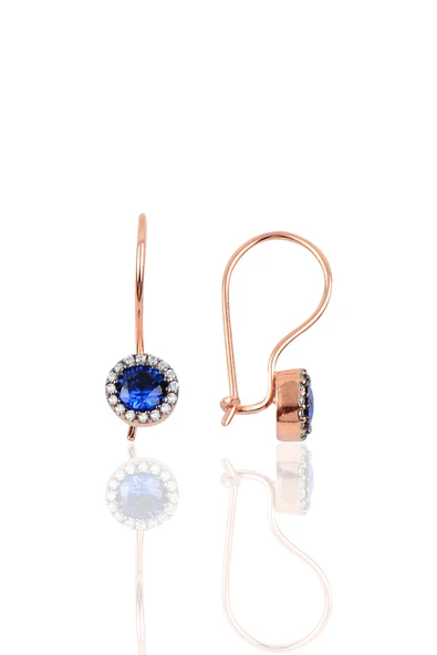 Gümüş safir renk taşlı çengelli küpe SGTL10069SAFİR SGTL10069SAFİR ürün görseli 1