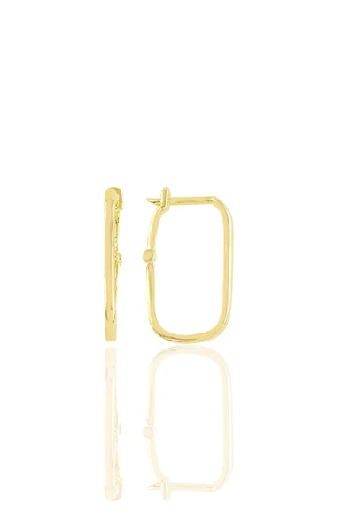 Gümüş altın yaldızlı sade göçmen küpe SGTL8944GOLD ürün görseli 1