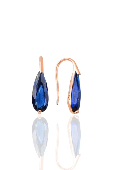 Gümüş rose safir taşlı damla modeli küpe SGTL10194SFR ürün görseli 1