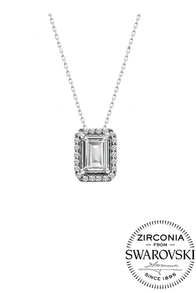 Gümüş Swarovski baget taşlı pırlanta modeli kolye SGTL20519KOLYE ürün görseli 1