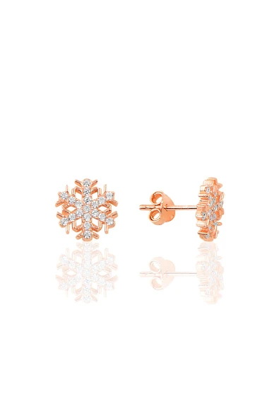 Gümüş rose  new kar tanesi küpe SGTL10254ROSE ürün görseli 1