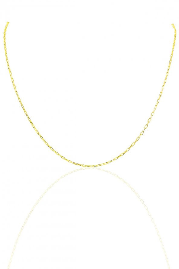 Gümüş altın rengi 45 cm figaro zincir SGTL10102GOLD ürün görseli 1
