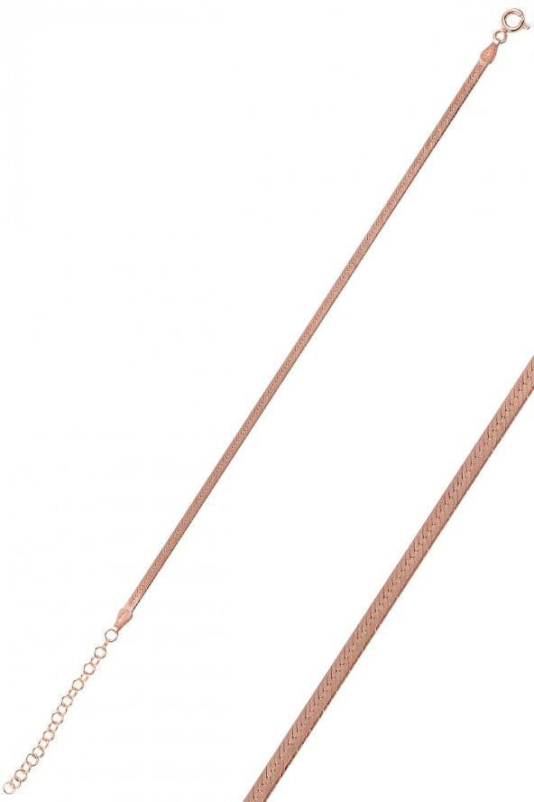 Gümüş 2,5 mm kalınlığında rose italyan yassı modeli bileklik SGTL10097ROSE ürün görseli 1