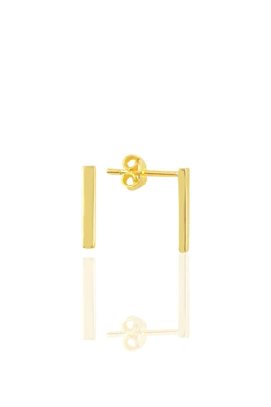 Gümüş altın yaldızlı çubuk küpe SGTL7138GOLD ürün görseli 1