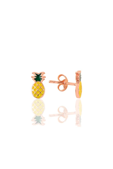 Gümüş  ananas küpe SGTL10405ROSE ürün görseli 1