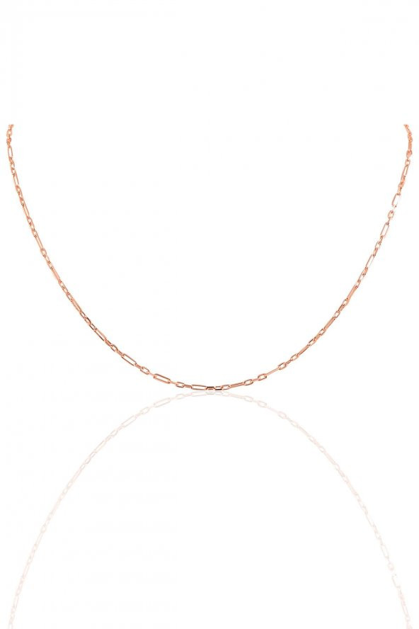 Gümüş 45 cm rose aralıklı figaro zincir SGTL10100ROSE ürün görseli 1
