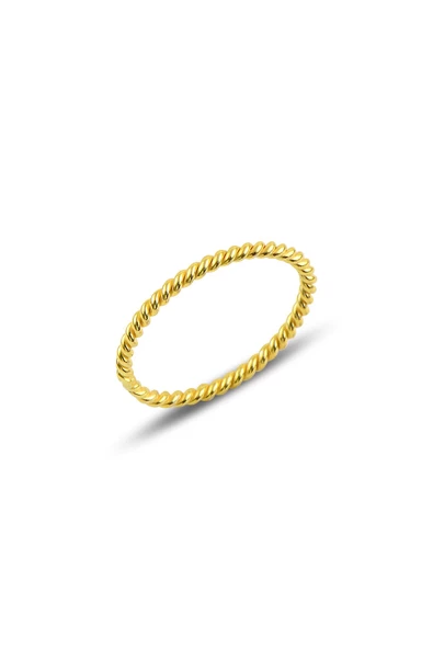 Gümüş Altın renkli ince yüzük SGTL10114GOLD ürün görseli 1