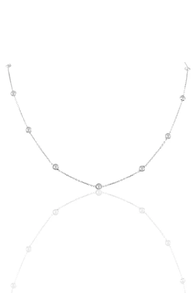 Gümüş sıra taşlı 45 cm kolye SGTL9830RODAJ ürün görseli 1