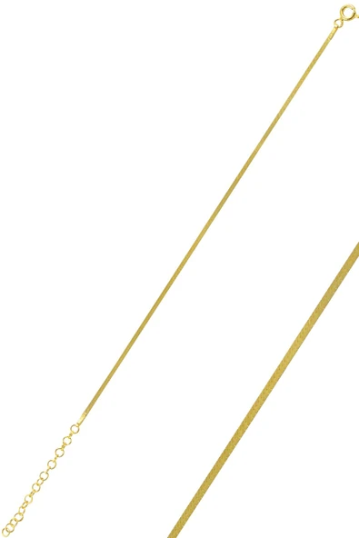 Gümüş altın rengi 1,4 mm kalınlığında italyan yassı bileklik SGTL10096GOLD SGTL10096GOLD ürün görseli 1