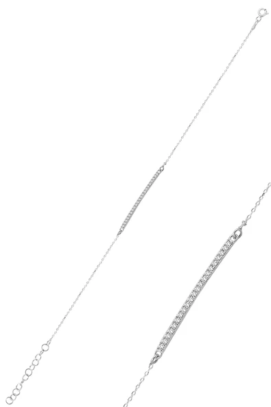 Çubuk Model Zirkon Taşlı Rodyum Kaplama Gümüş Bileklik SGTL10092RODAJ SGTL10092RODAJ ürün görseli 1