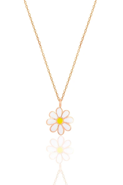 Gümüş  papatya kolye SGTL10401ROSE ürün görseli 1