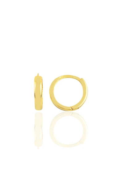 Gümüş simit küpe SGTL10146GOLD ürün görseli 1