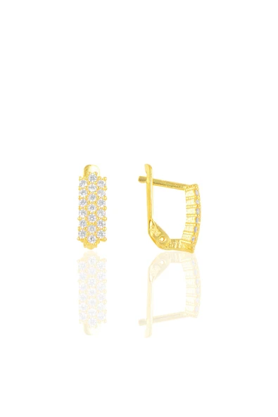 Gümüş gold j küpe SGTL9197GOLD ürün görseli 1