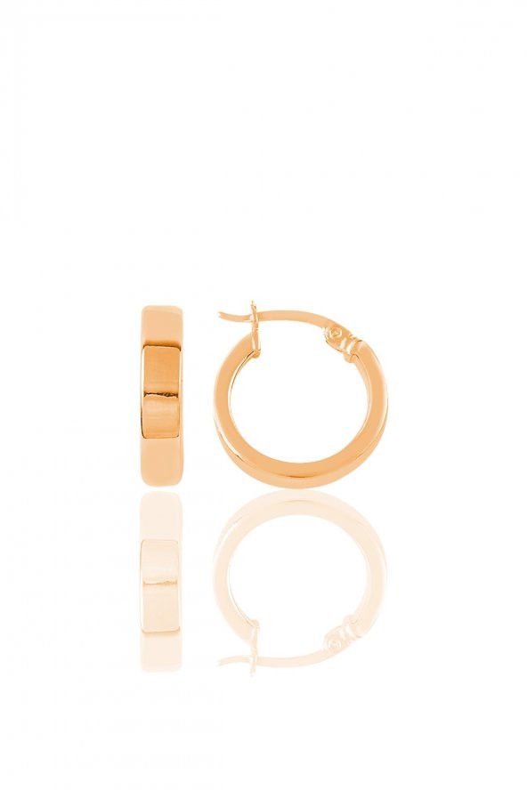 Gümüş rose 17 mm şarnel halka küpe ürün görseli 1