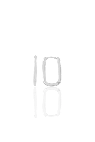 Gümüş rodyumlu  17 mm sade U modeli küpe SGTL10934RODAJ ürün görseli 1