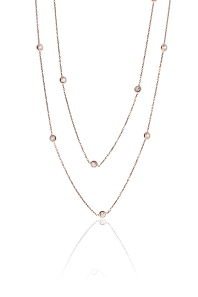 Gümüş rose  zirkon taşlı  kolye SGTL10506ROSE ürün görseli 1