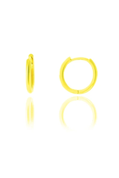 Gümüş altın yaldızlı 14 mm halka küpe SGTL10561GOLD ürün görseli 1