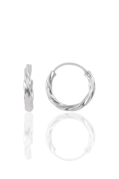 Gümüş rodyumlu 18  mm burgu halka küpe SGTL10576RODAJ ürün görseli 1