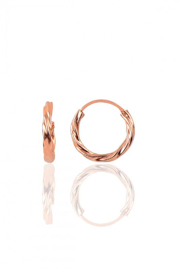 Gümüş rose 16 mm burgu halka küpe ürün görseli 1