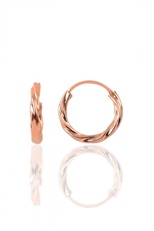 Gümüş rose 18 mm burgu halka küpe ürün görseli 1