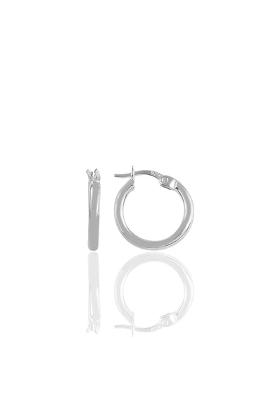 Gümüş rodyumlu 16 mm şarnel halka küpe SGTL10641RODAJ ürün görseli 1