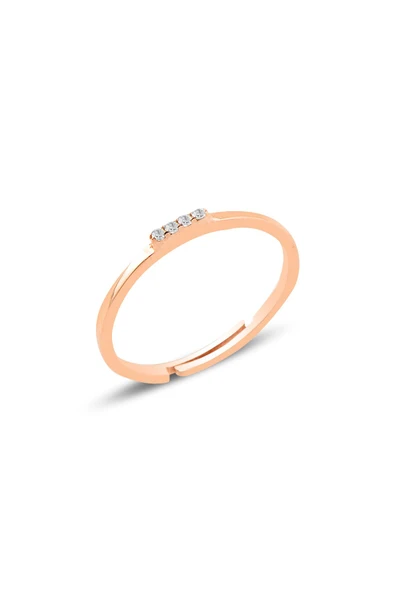 Gümüş rose zirkon taşlı ayarlamalı elegant  gümüş yüzük SGTL10615ROSE ürün görseli 1