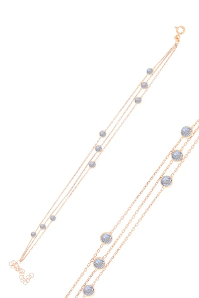 Gümüş rose zirkon taşlı bileklik SGTL10519ROSE ürün görseli 1