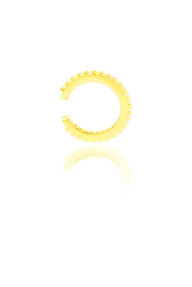 Gümüş altın yaldızlı zirkon taşlı tekli kıkırdak küpe SGTL10571GOLD ürün görseli 1