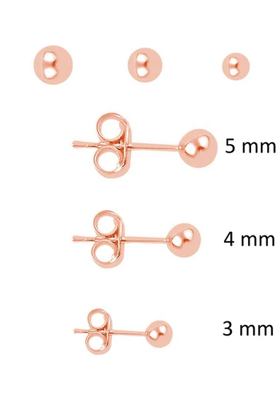 Gümüş rose 3 boy top kombin küpeler SGTL11476ROSE ürün görseli 1